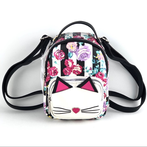 Backpack Crossbody Bag $88 MINI NWT Betsey Johnson White Floral Multi Small Backpack Crossbody Bag $88 MINI NWT Betsey Johnson White Floral Multi Small